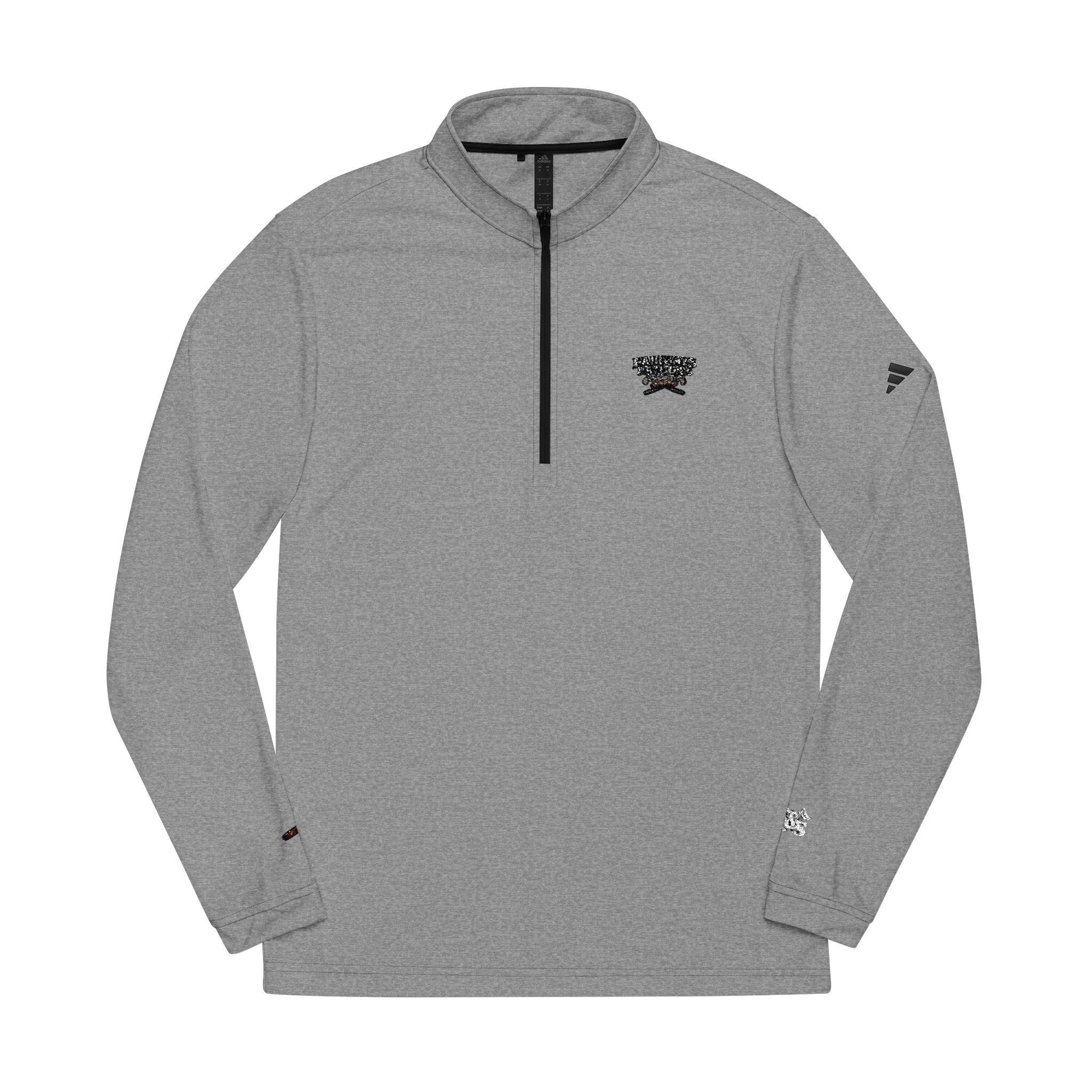 Embroidered Quarter-Zip Pullover — White Performance Top