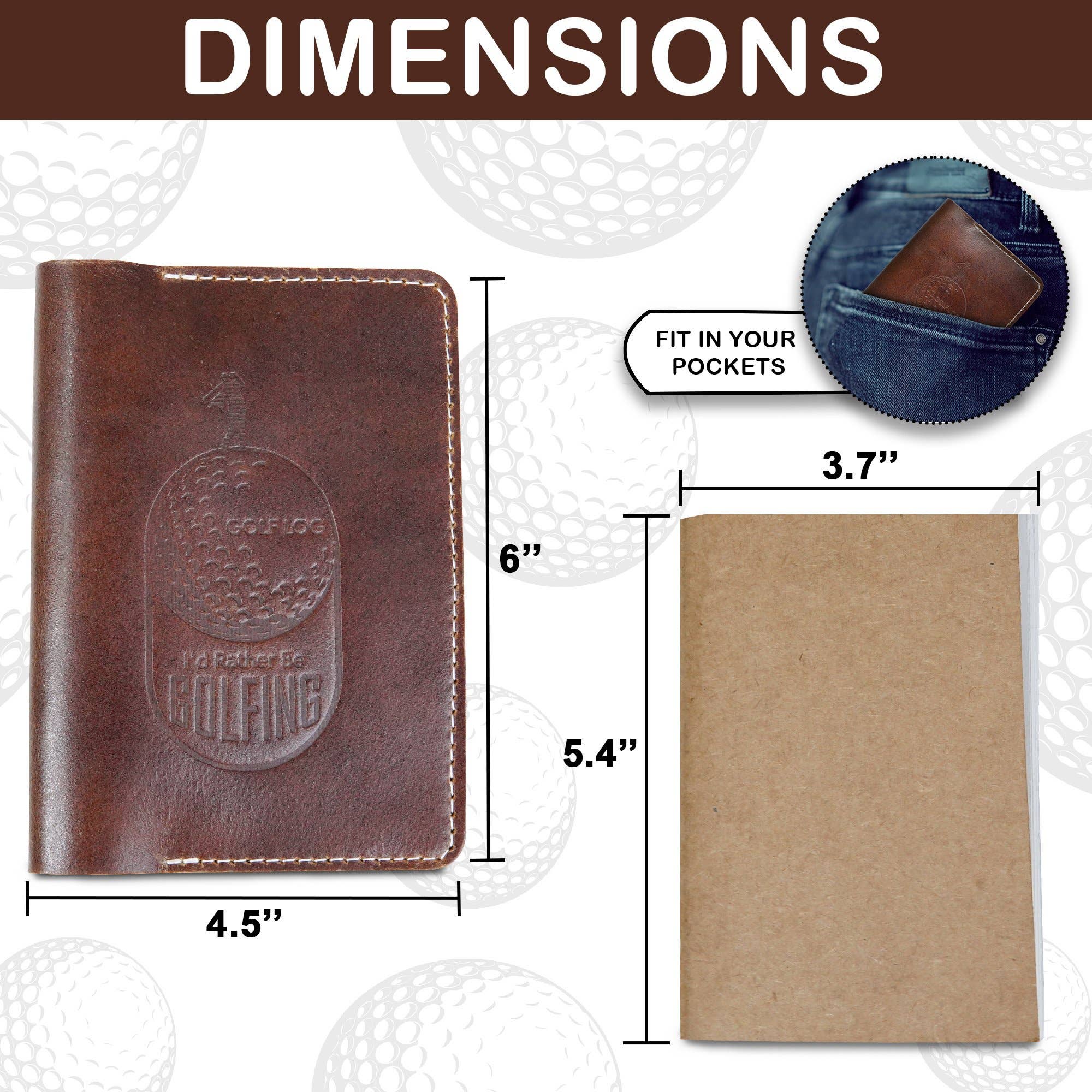 Leather Golf Scorecard Journal – Full-Grain Refillable Log Book