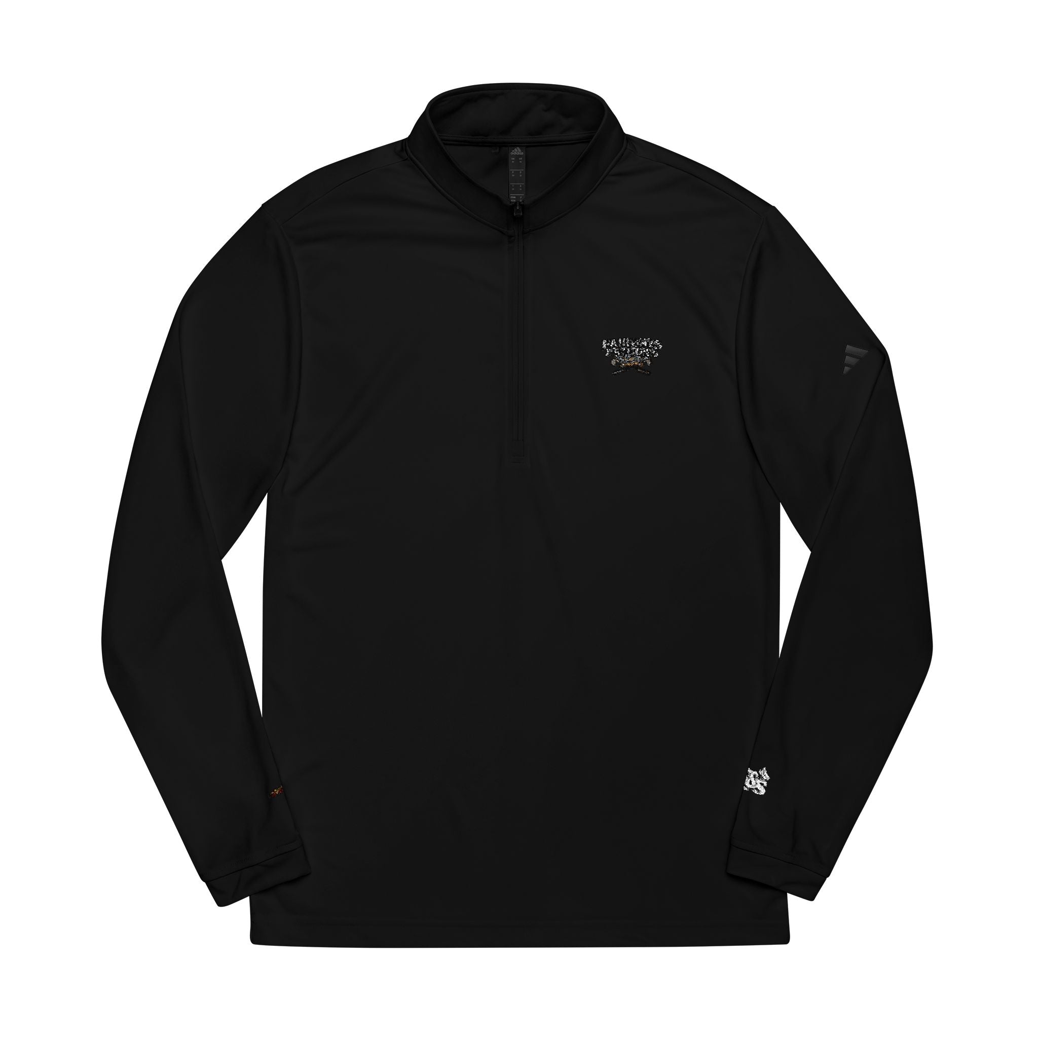 Embroidered Quarter-Zip Pullover — White Performance Top