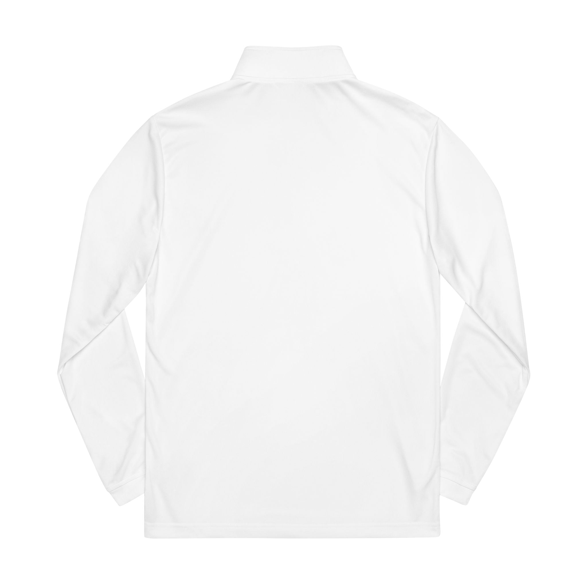 Embroidered Quarter-Zip Pullover — White Performance Top