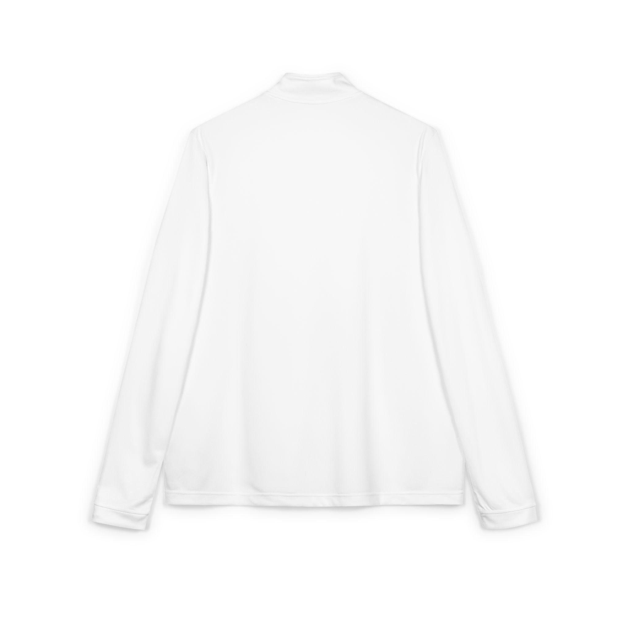 Embroidered Quarter-Zip Pullover — White Performance Top